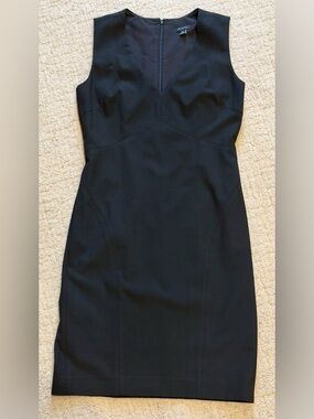 Ann Taylor Black Sleeveless Midi Sheath Dress